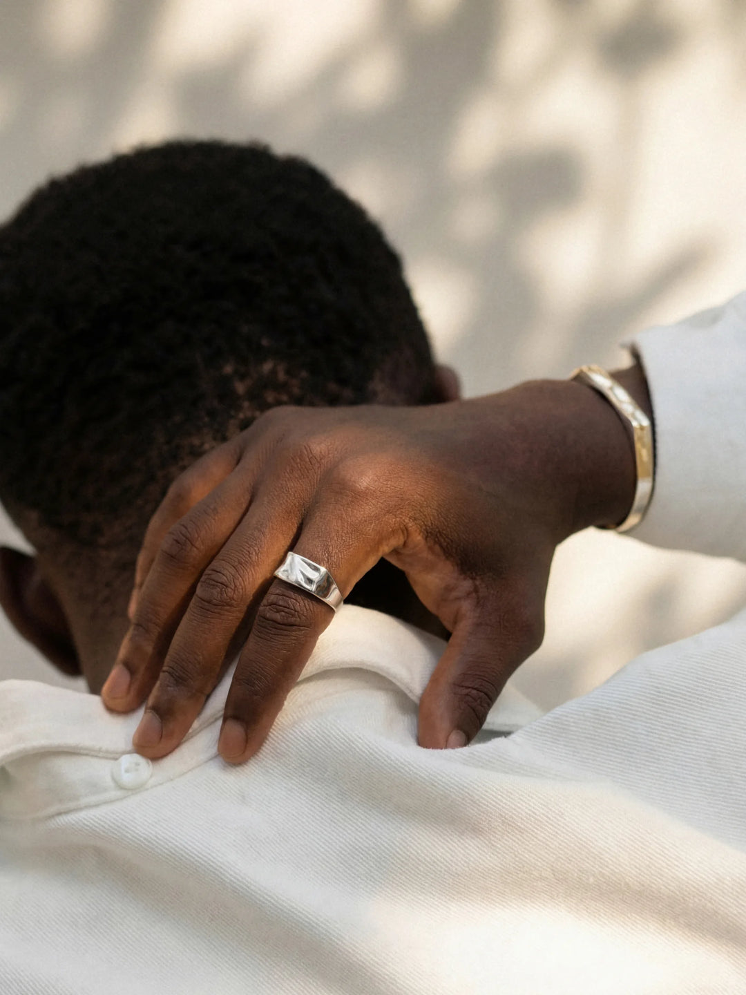 RIPPLE SIGNET RING IN SILVER