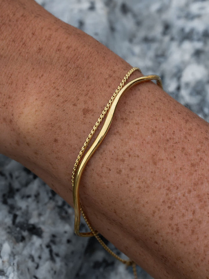 編み込みチェーンブレスレット