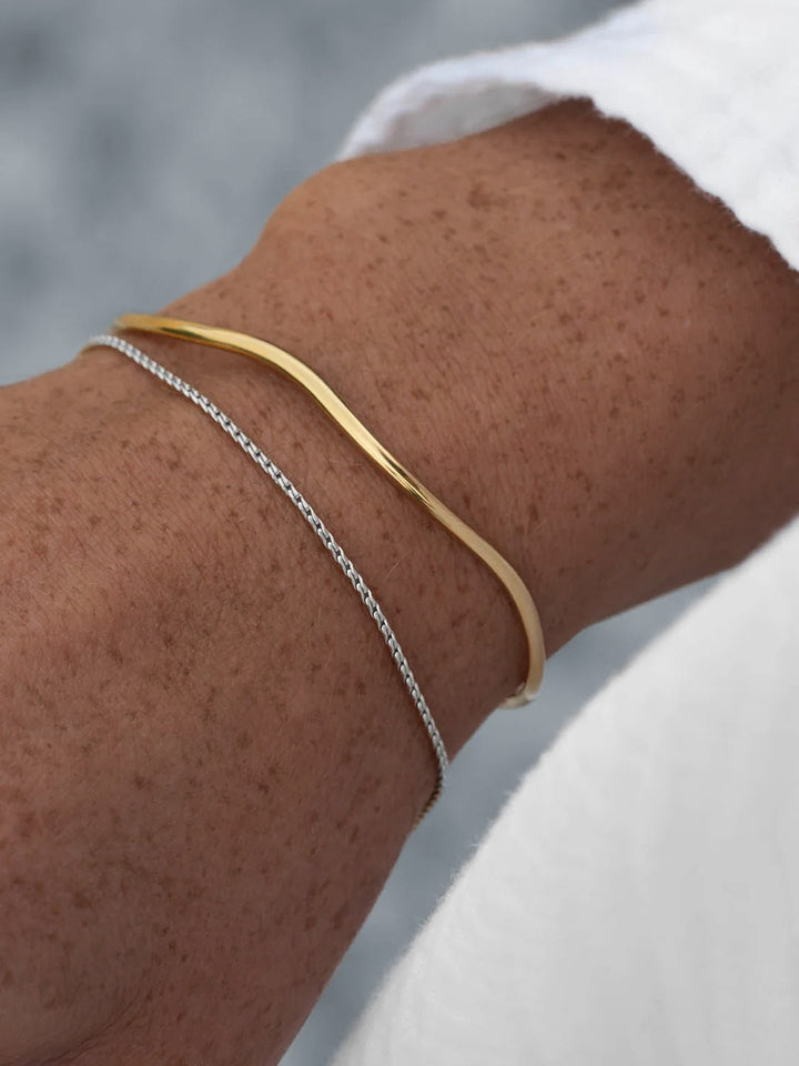 編み込みチェーンブレスレット