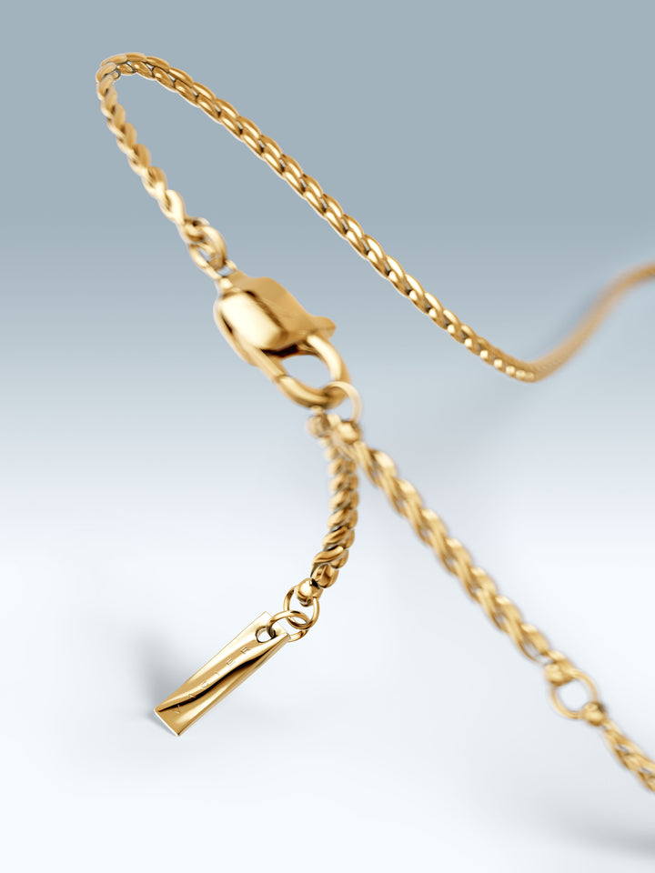 編み込みチェーンブレスレット