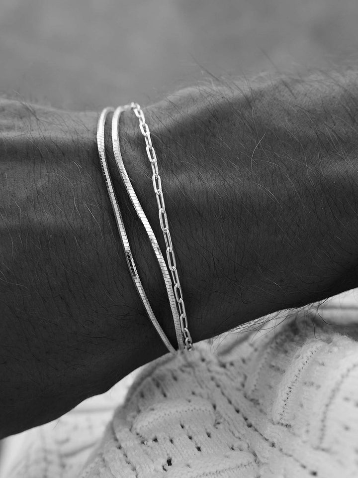 BRACELET OCTOGONE EN ARGENT