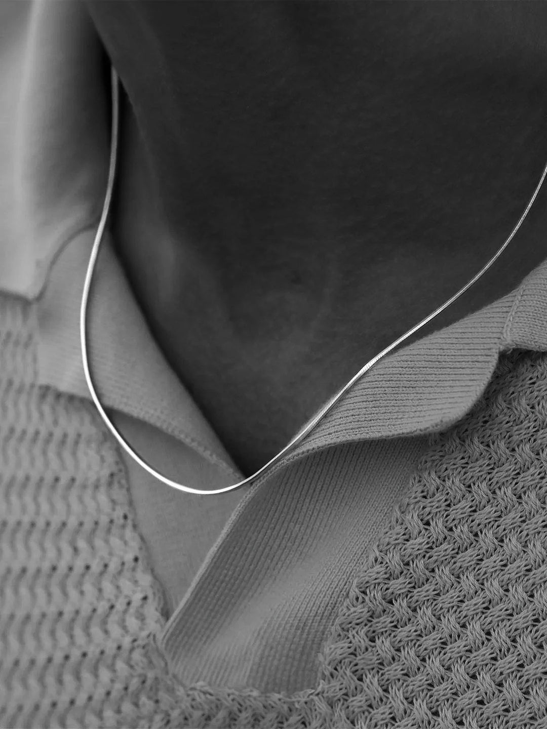 ACHTECKIGE KETTENHALSKETTE AUS SILBER