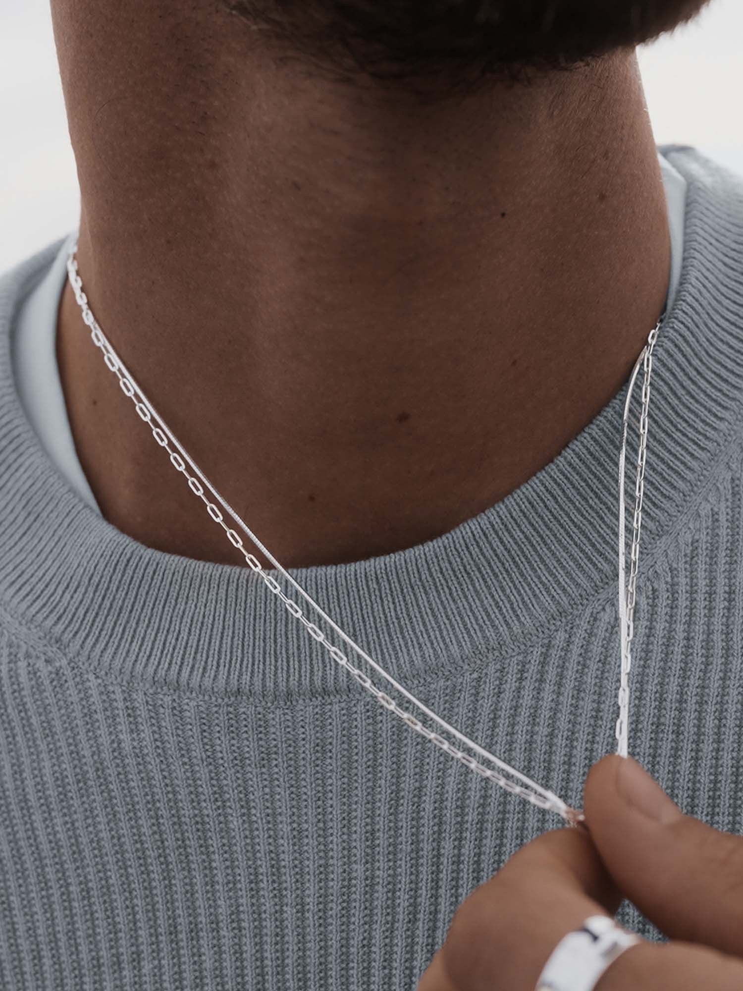 OCTAGON NECKLACE IN SILVER - Premium Men's Jewelry – Vacier