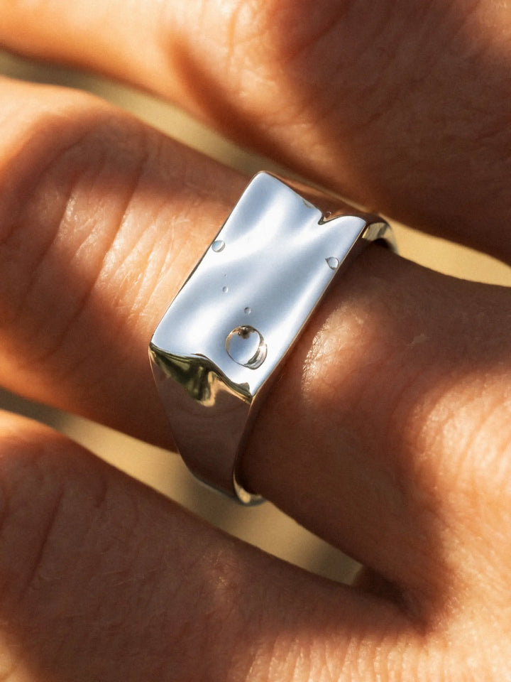 실버 리플 시그넷 반지