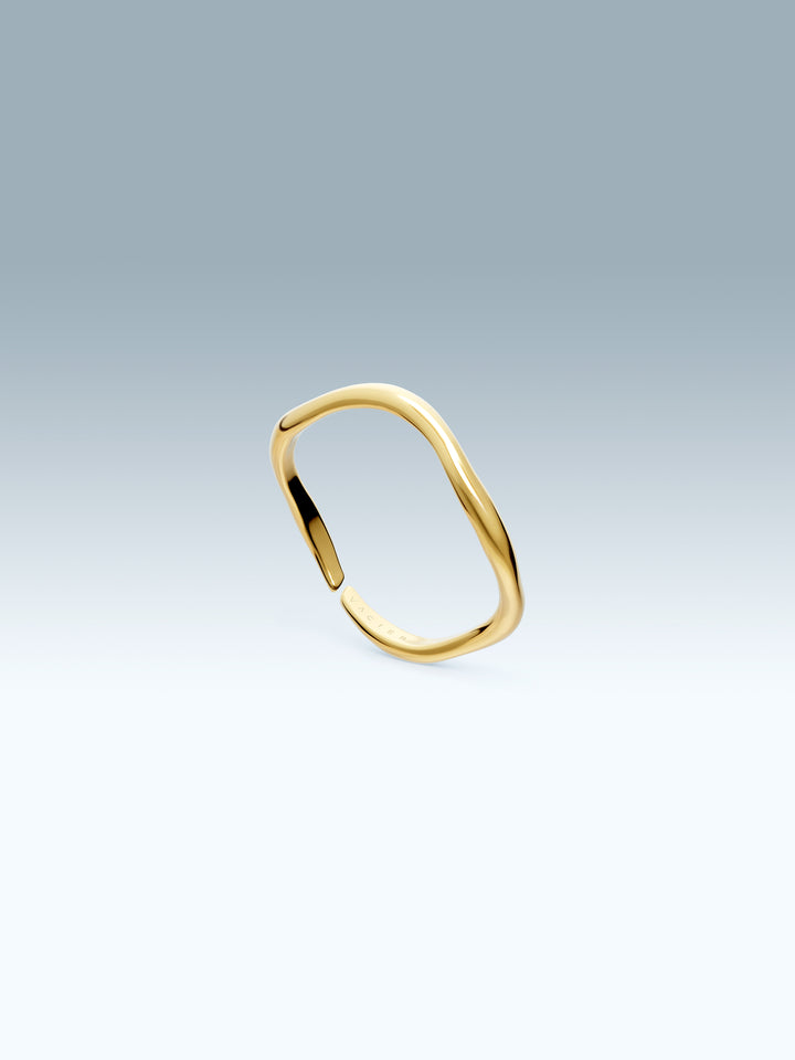 Gold ring on a gradient gray background